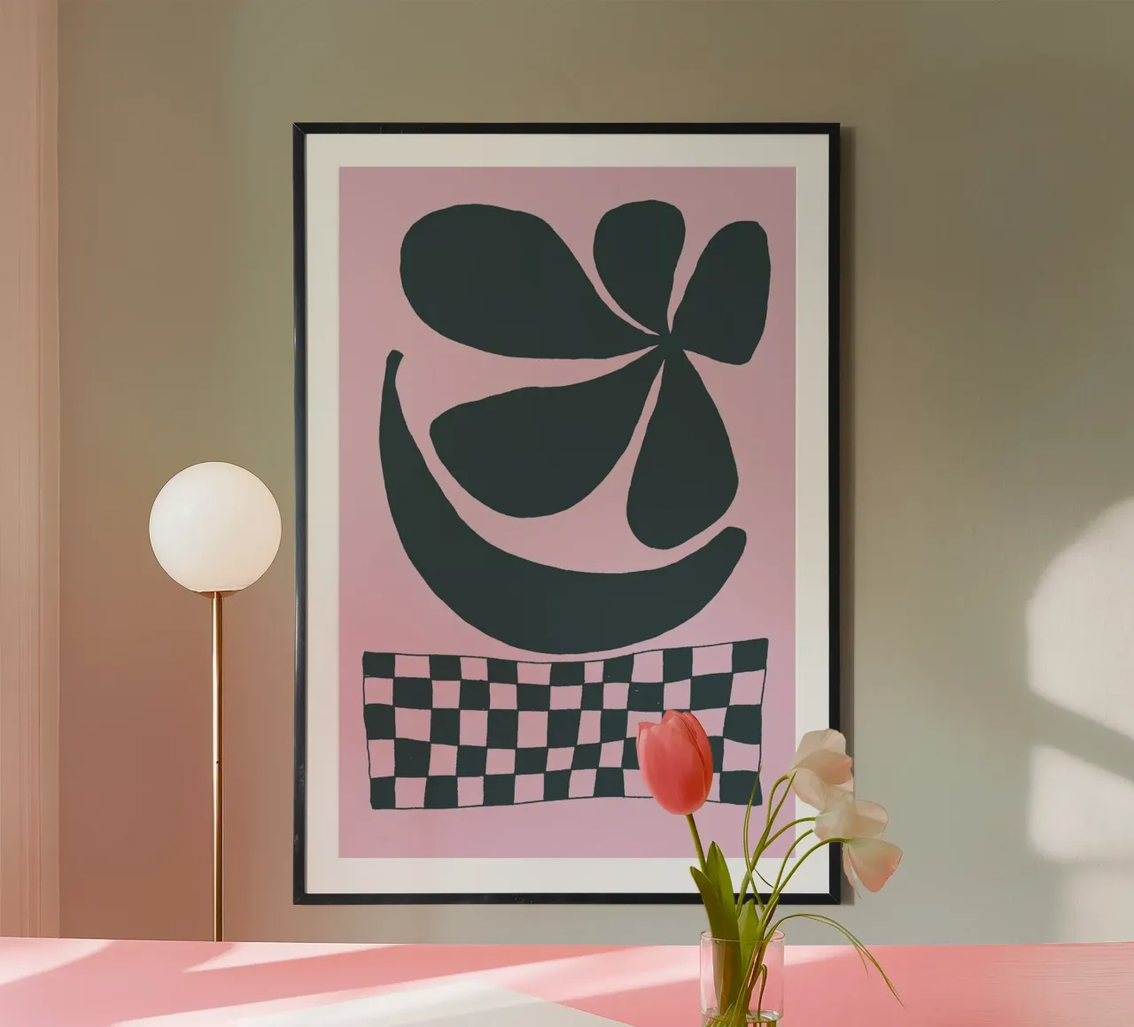 Banana Blossom poster con telaio in legno da Pure
