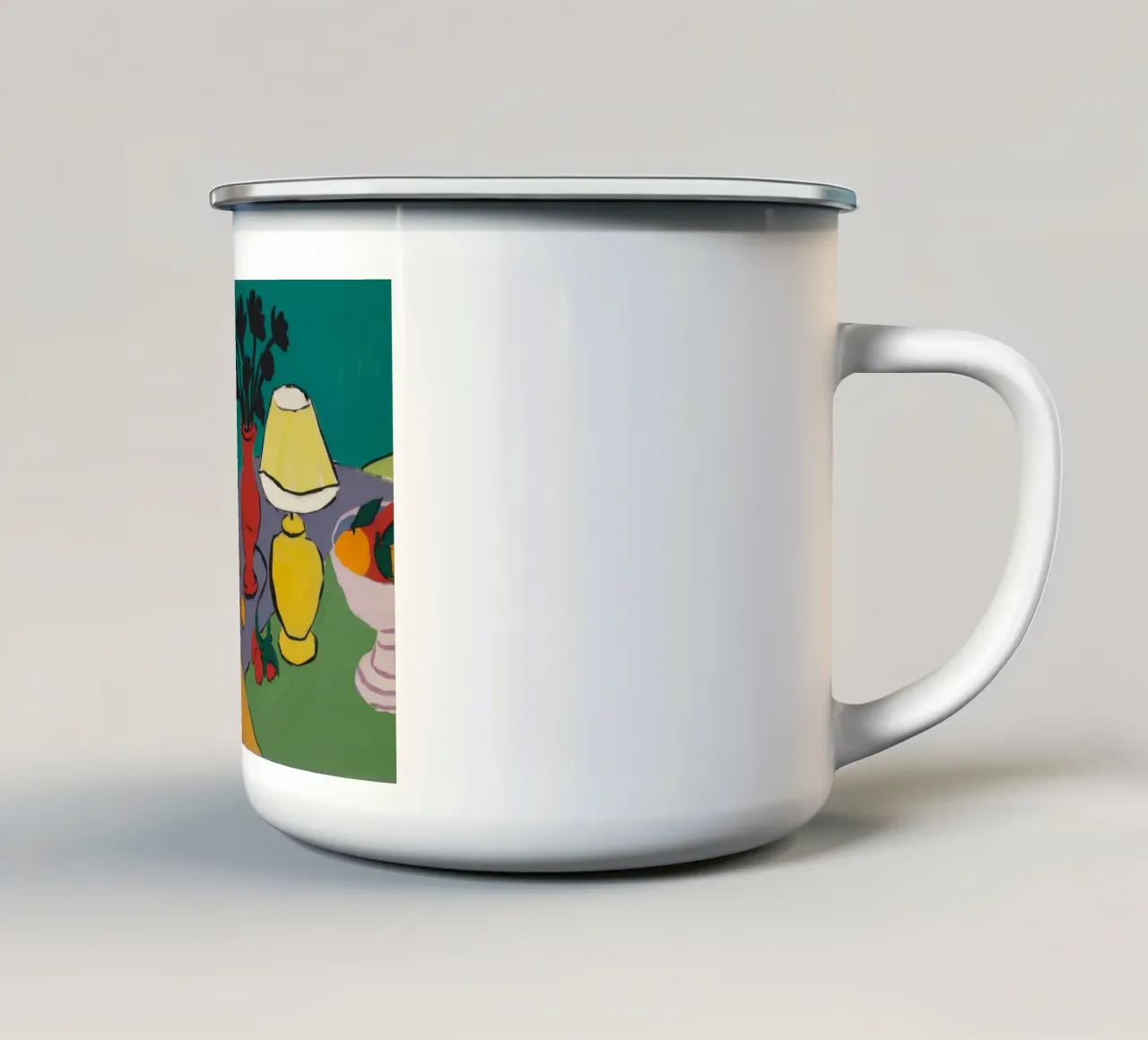 Lampada e vaso astratti tazza in smalto da Tiga Bersama