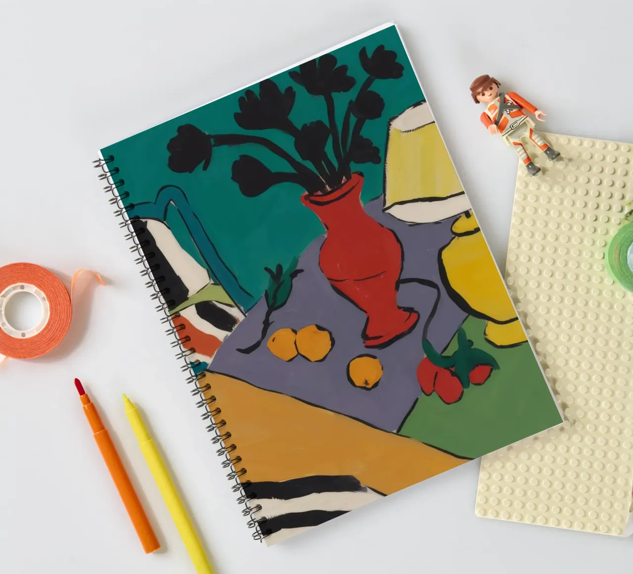 Abstract Lamp and Vase spiral notebook by Tiga Bersama