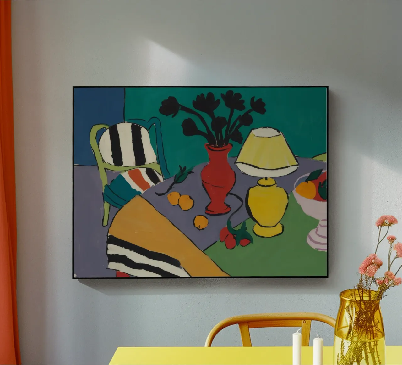 Lámpara y jarrón abstractos metacrilato de Tiga Bersama