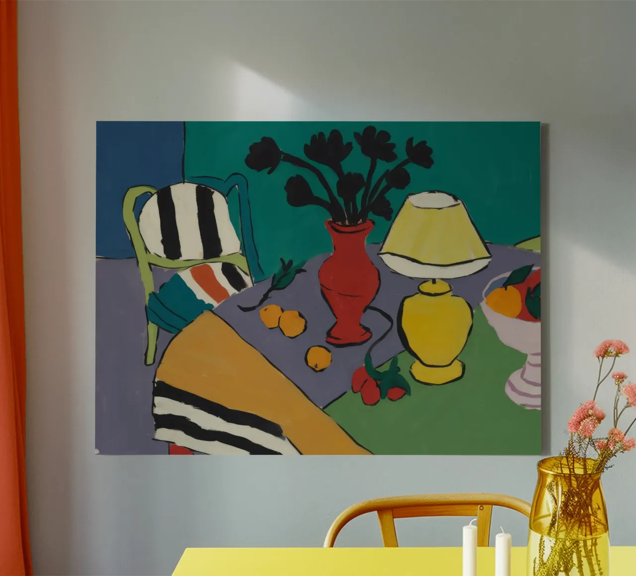 Abstract Lamp and Vase canvas by Tiga Bersama