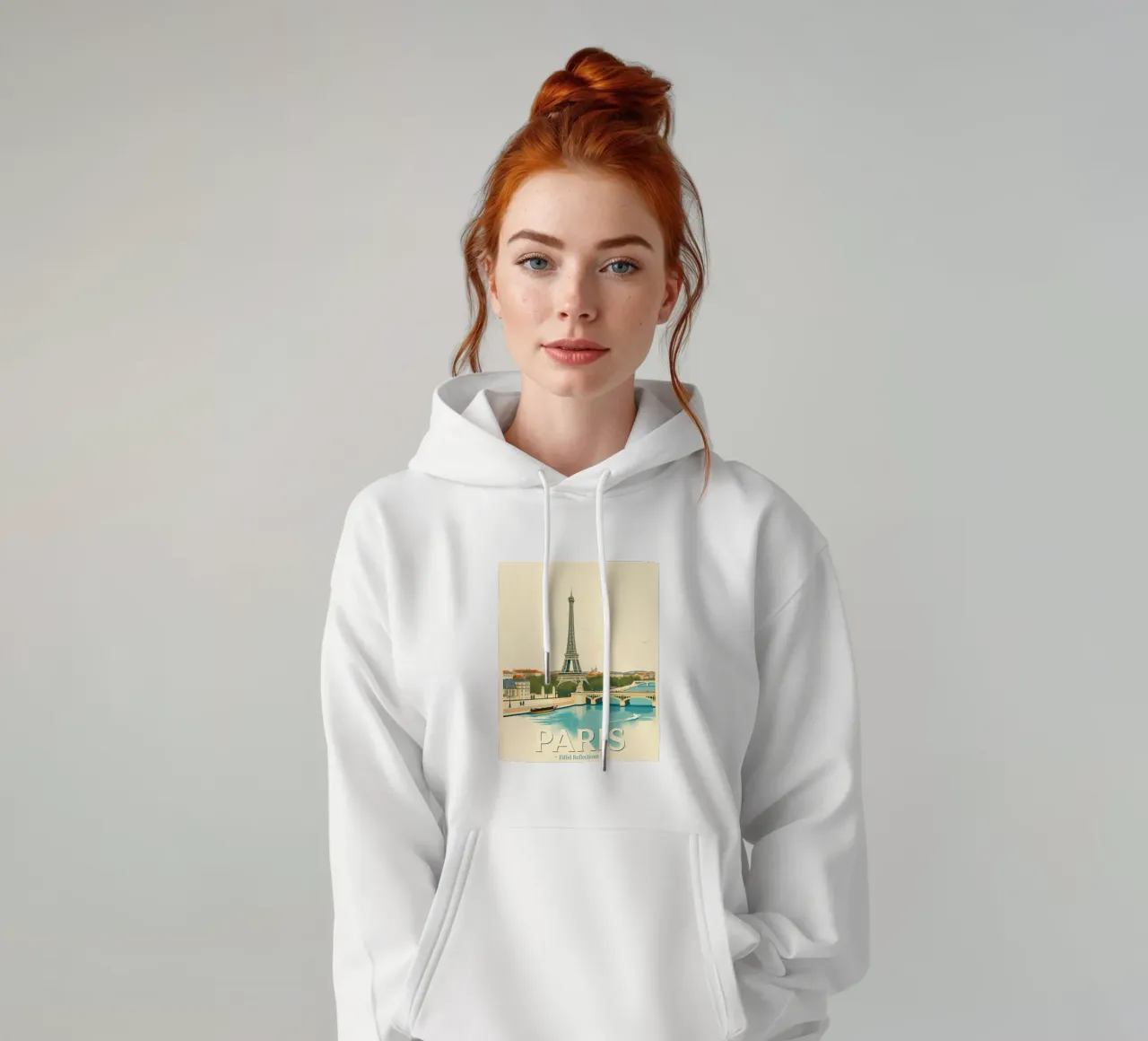 Parigi - Riflesso Eiffel felpa con cappuccio da HicksShop