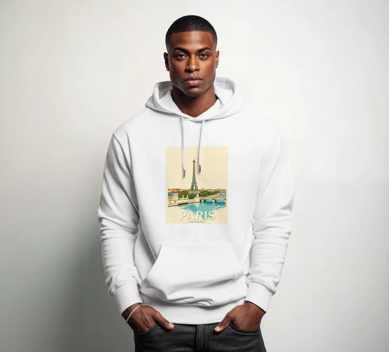 Parigi - Riflesso Eiffel felpa con cappuccio da HicksShop