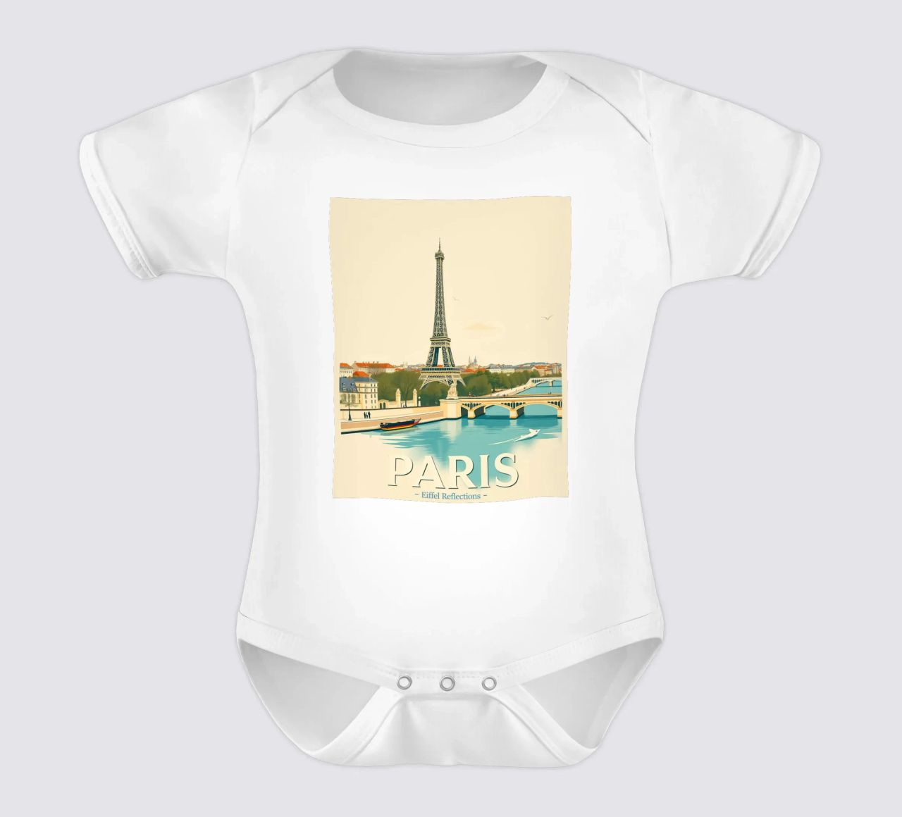 Parigi - Riflesso Eiffel body neonato maniche corte da HicksShop