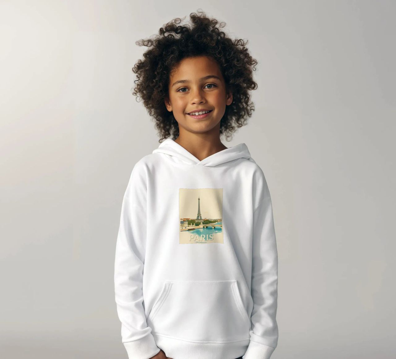 Parigi - Riflesso Eiffel felpa bambino con cappuccio da HicksShop