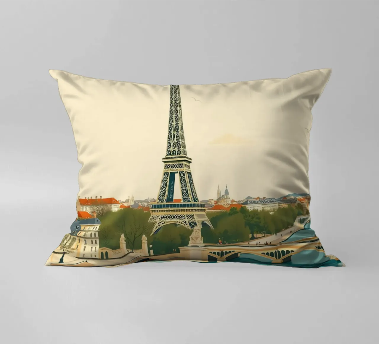 Paris - Eiffel Spiegelung Kissen von HicksShop