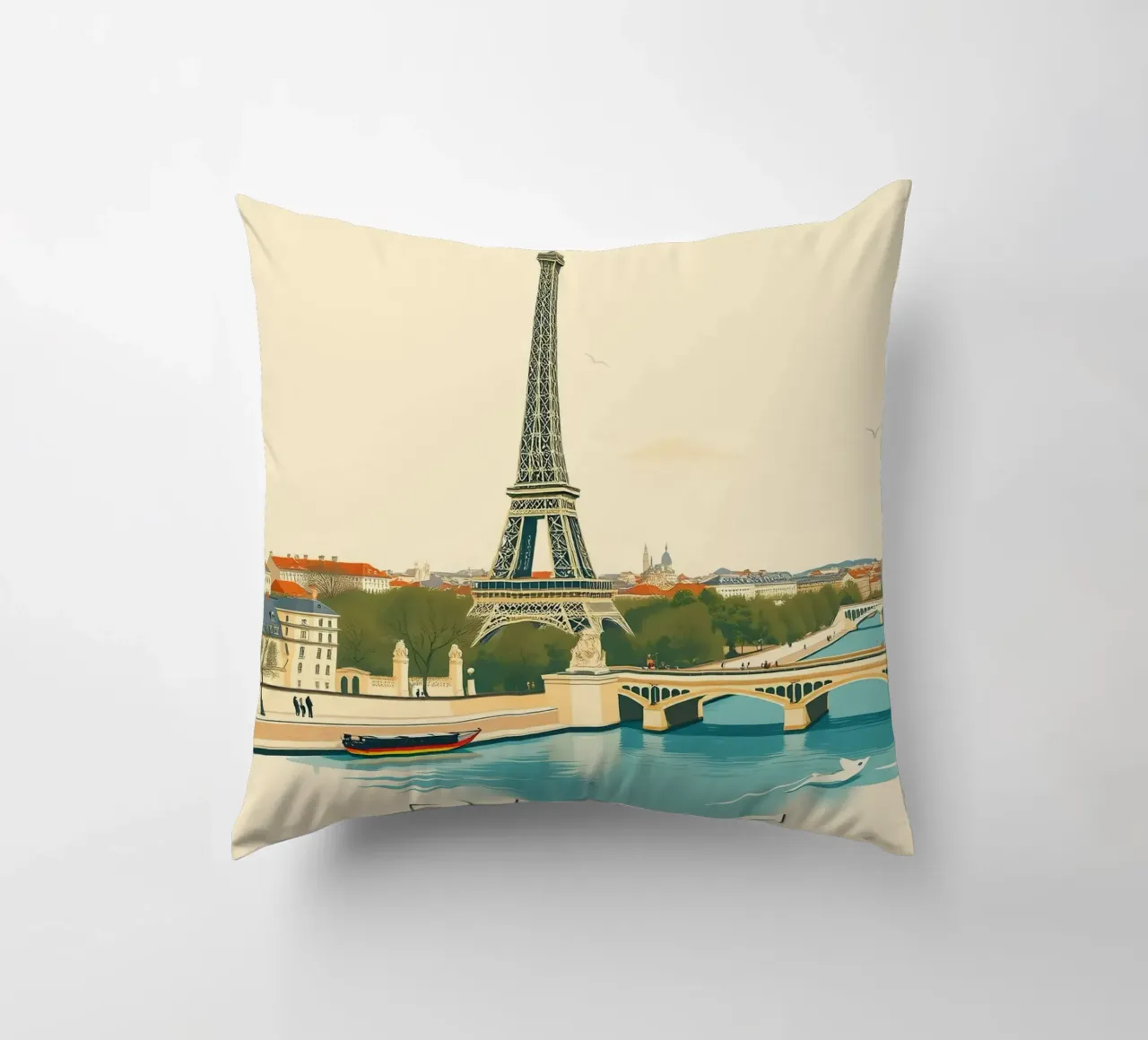 Paris - Eiffel Spiegelung Kissen von HicksShop