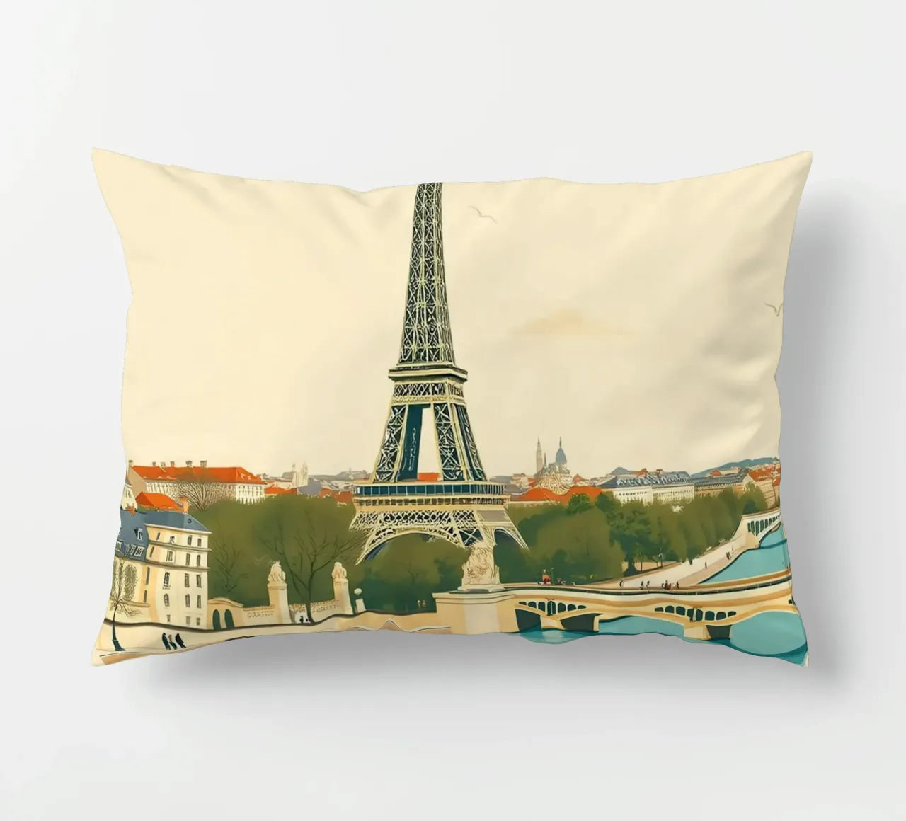 Paris - Eiffel Spiegelung Kissen von HicksShop