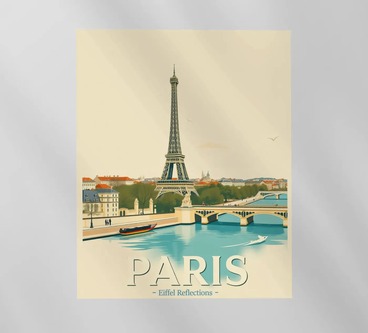 Paris - Eiffel Reflection backlit folie van HicksShop