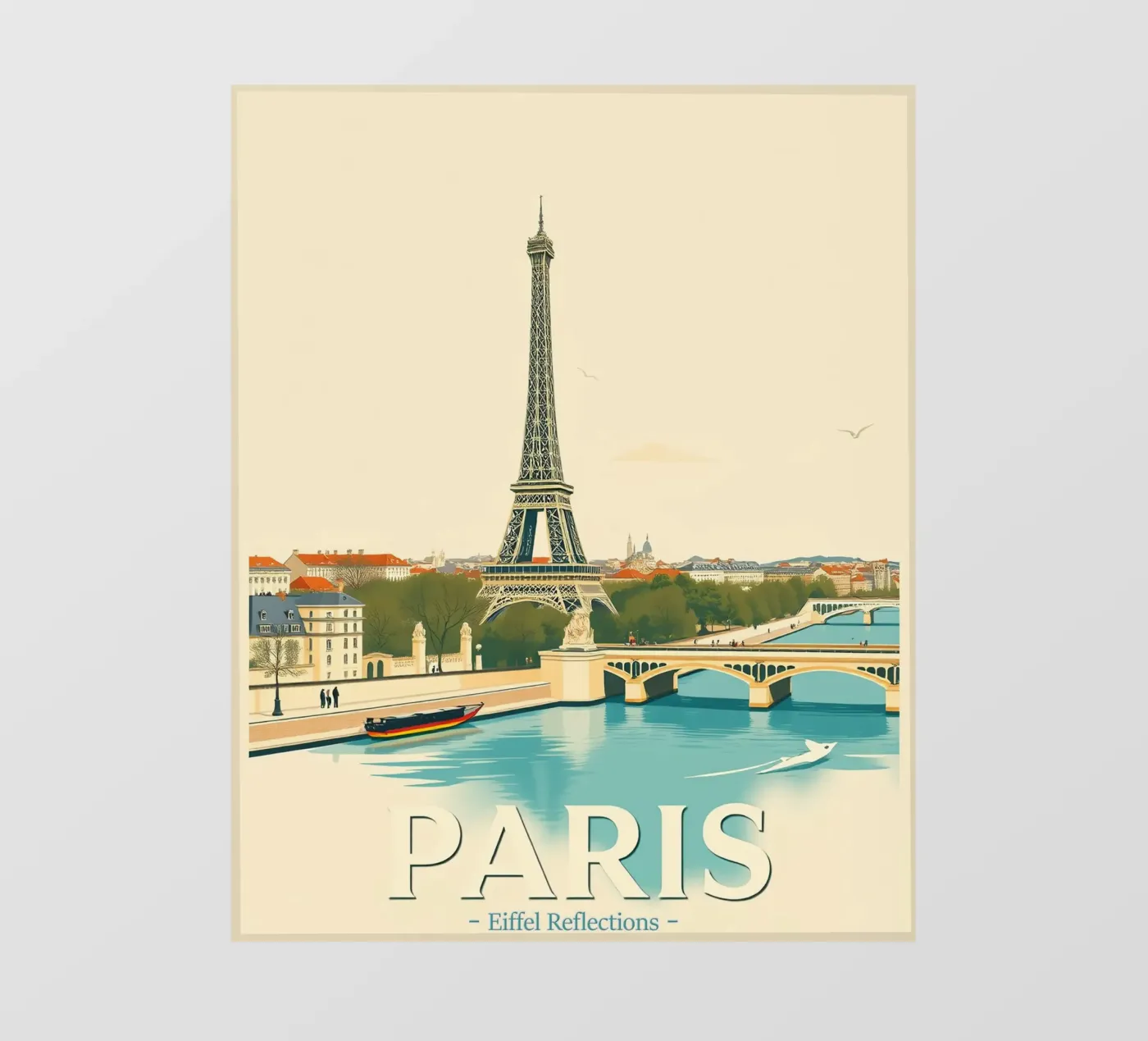 Paris - Eiffel Reflection backlit folie van HicksShop