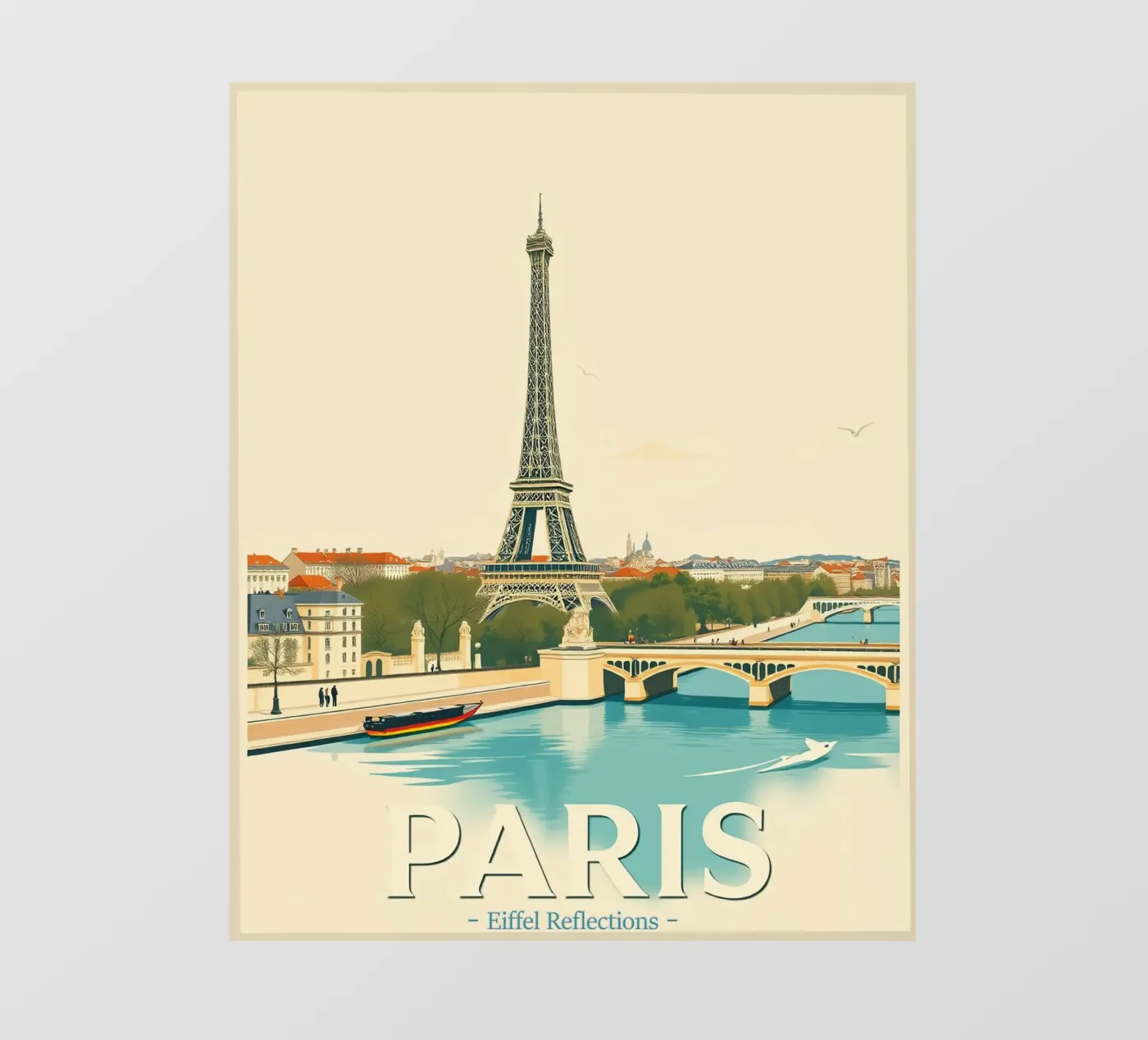 Parijs - Eiffel Reflectie fotobehang van HicksShop