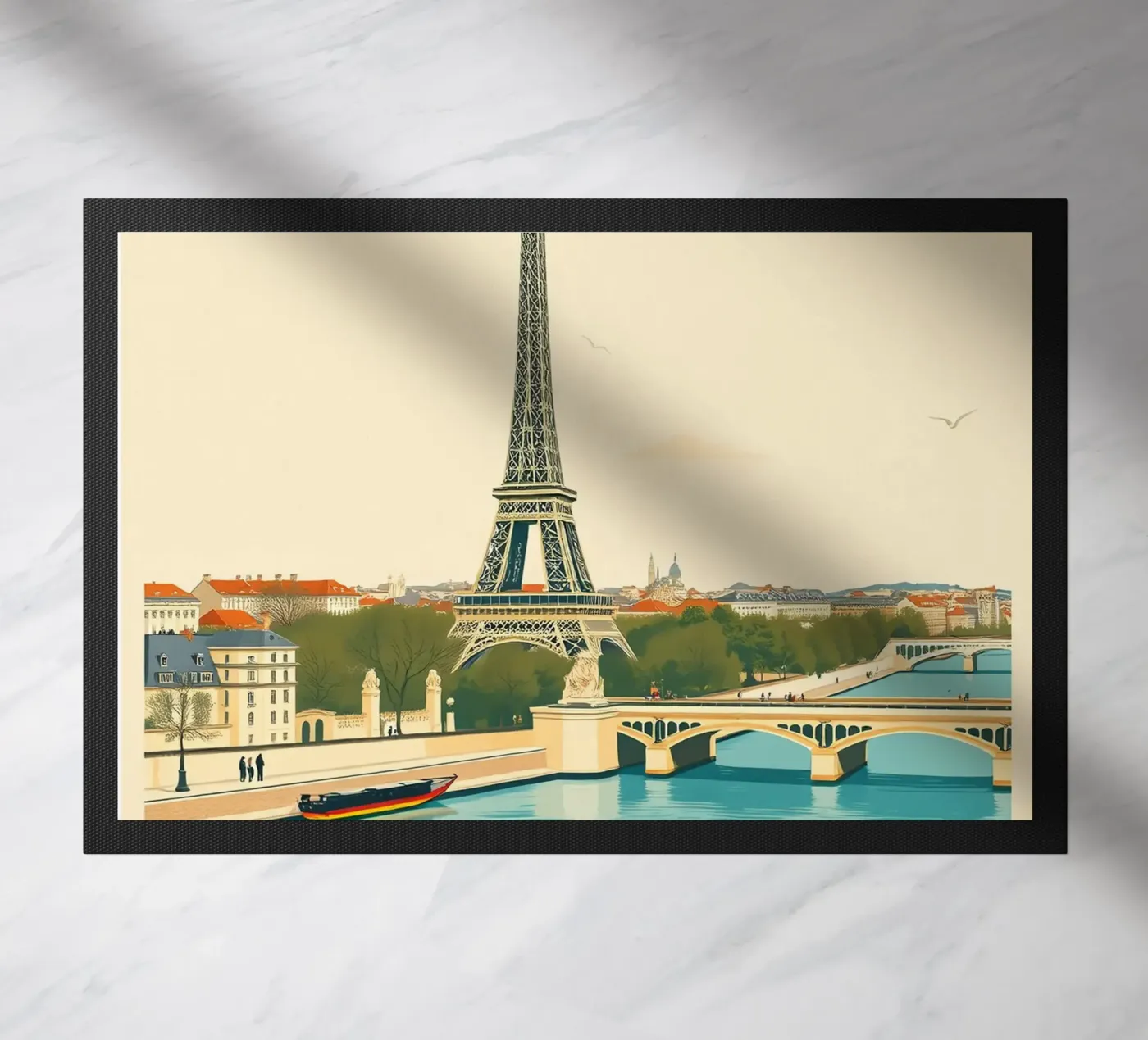 Paris - Eiffel Reflection Fußmatte von HicksShop