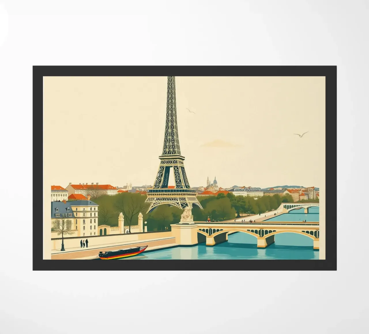 Paris - Eiffel Spiegelung Fußmatte von HicksShop