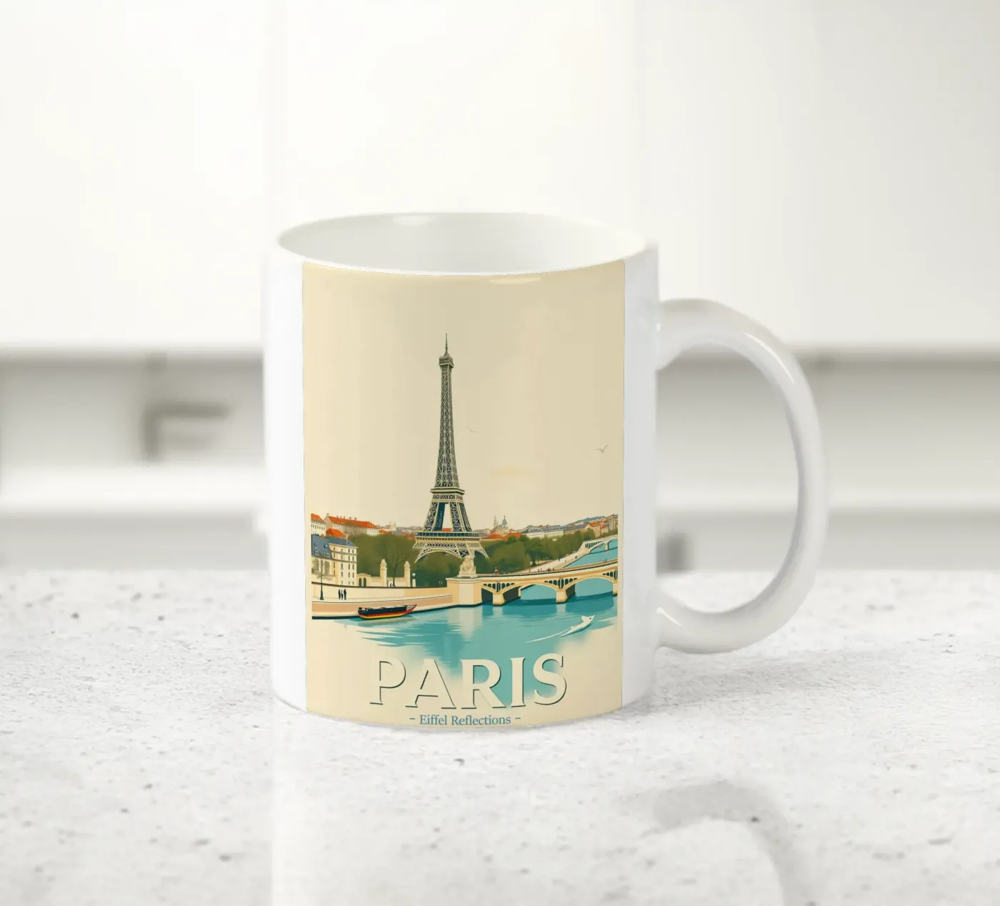 Paris - Eiffel Reflection ceramic mug by HicksShop
