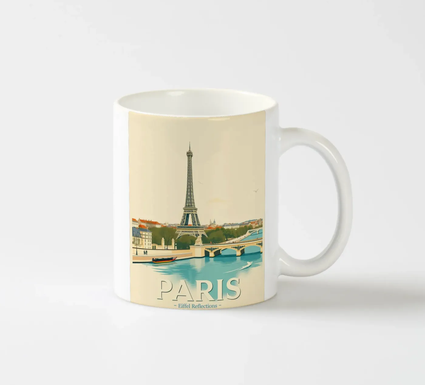 Paris - Eiffel Reflection ceramic mug by HicksShop