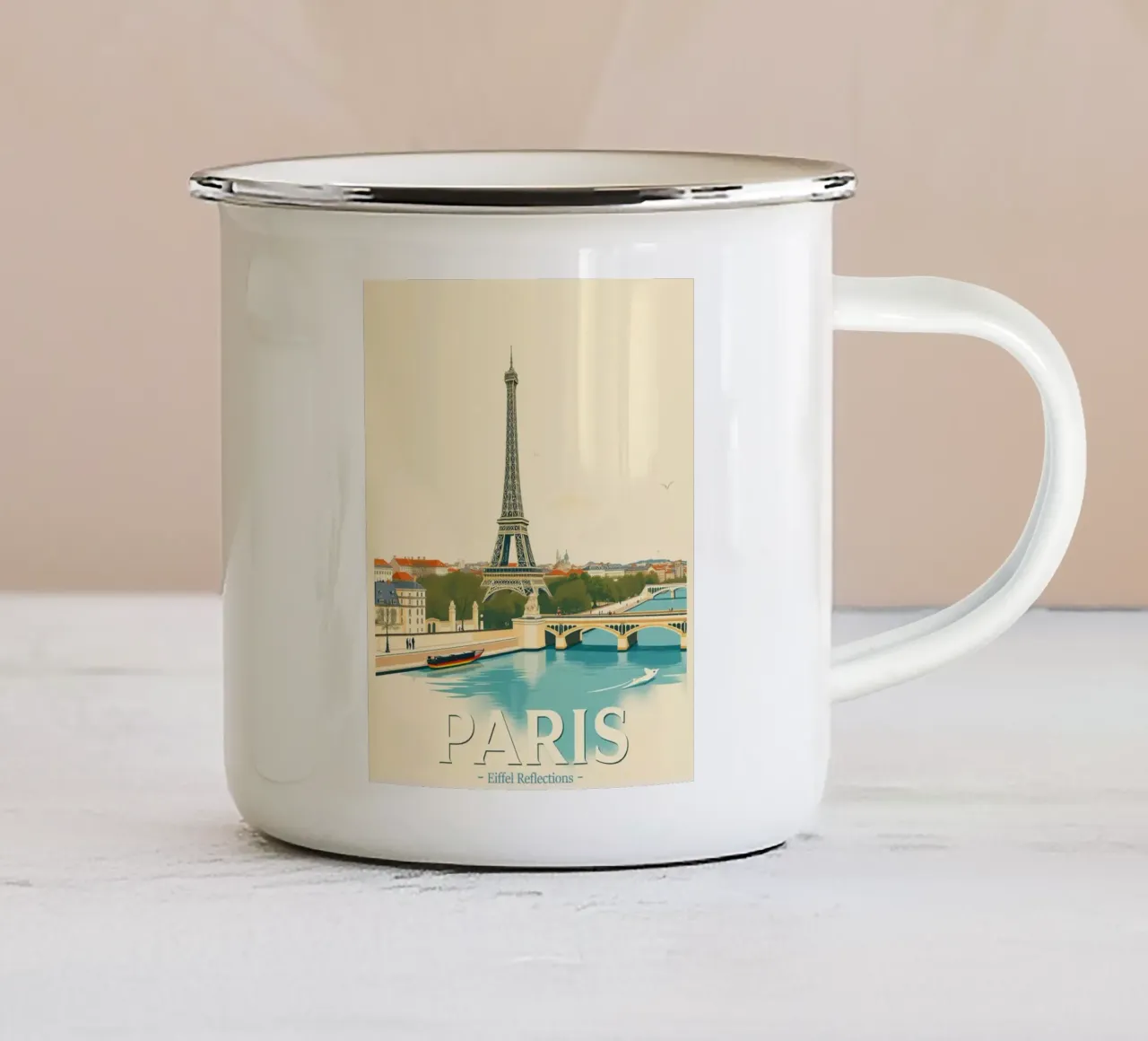 Paris - Reflet Eiffel mug en émail de HicksShop