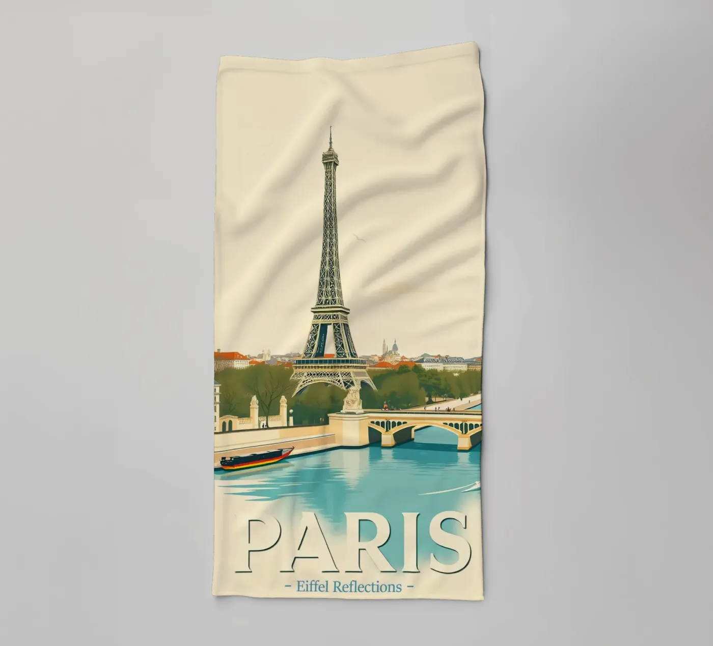 Paris - Eiffel Spiegelung Handtuch von HicksShop
