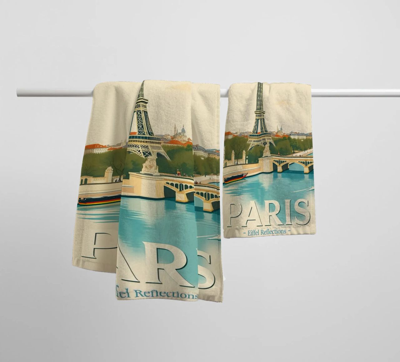 Parigi - Riflesso Eiffel asciugamano da bagno da HicksShop