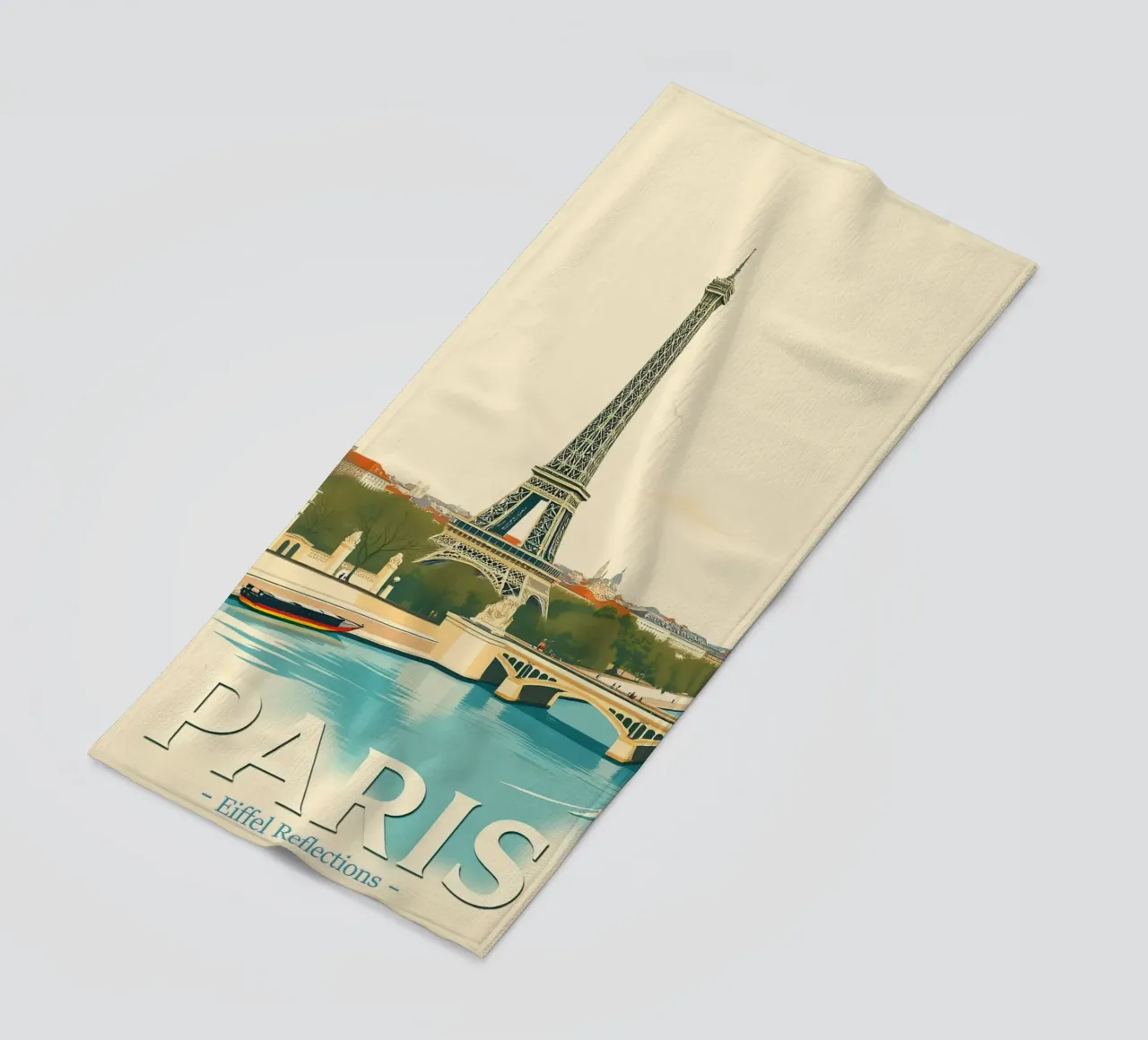 Paris - Eiffel Spiegelung Strandtuch von HicksShop