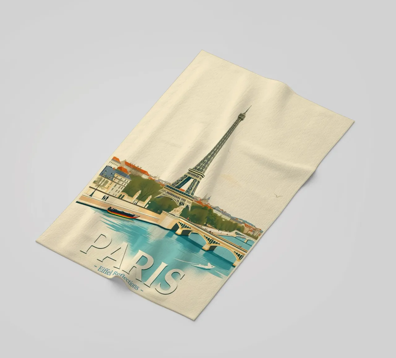 Paris - Eiffel Spiegelung Strandtuch von HicksShop