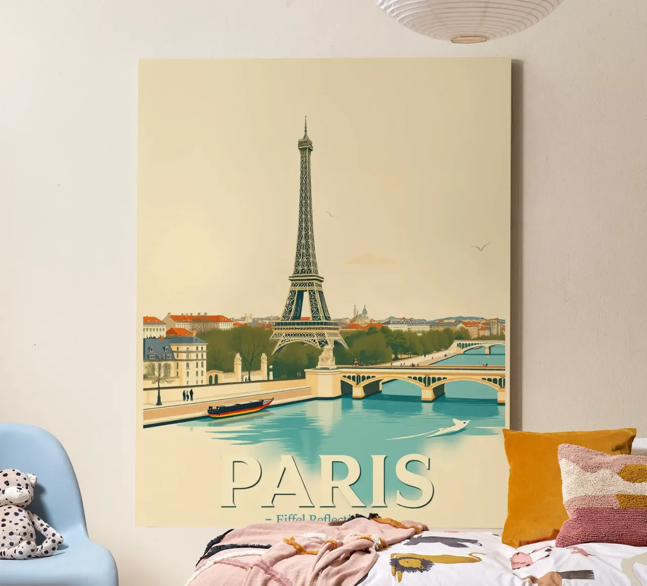 Paris - Eiffel Spiegelung Leinwand von HicksShop