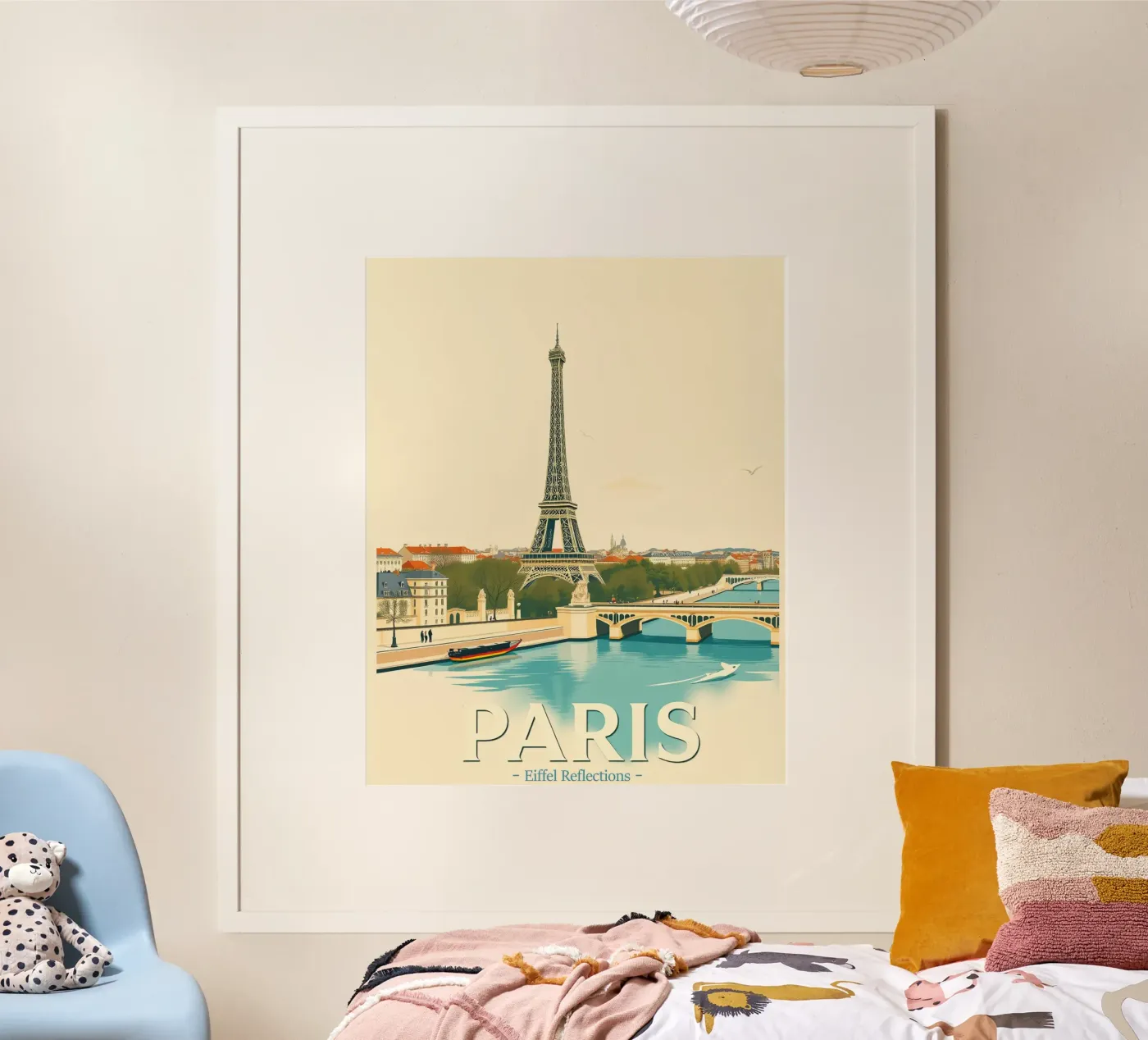 Paris - Eiffel Reflection poster van HicksShop