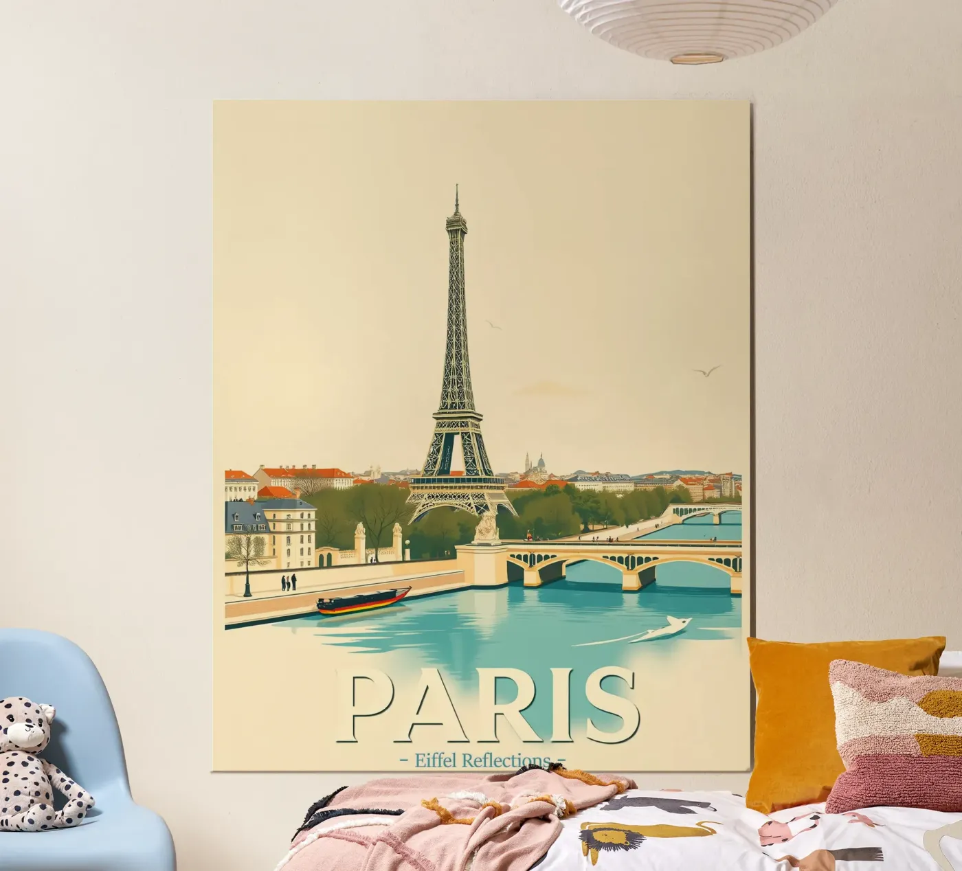 Paris - Eiffel Reflection poster van HicksShop