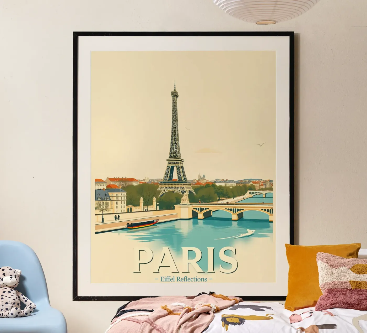 Paris - Eiffel Reflection poster van HicksShop