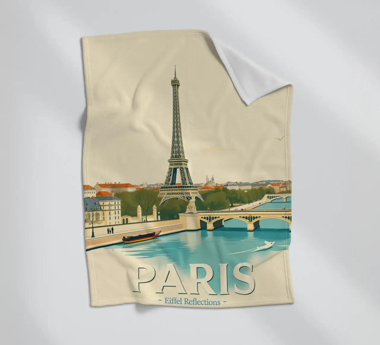 Parigi - Riflesso Eiffel coperta in pile da HicksShop