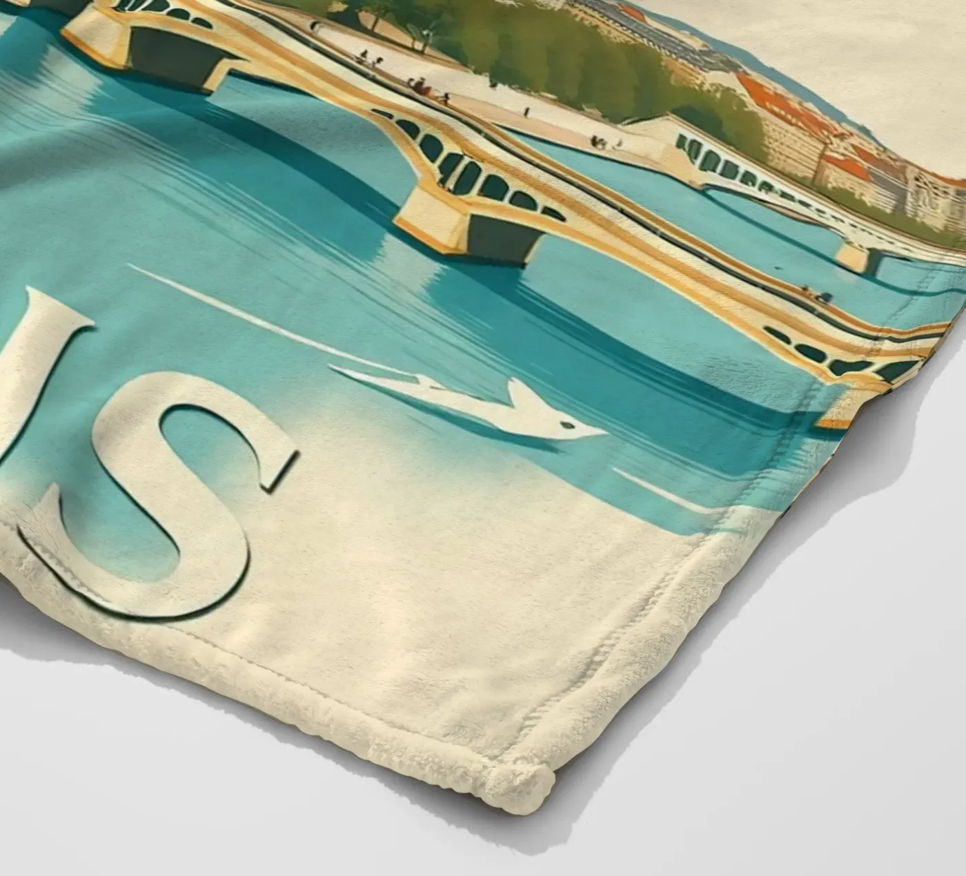 Paris - Eiffel Reflection fleece blanket by HicksShop