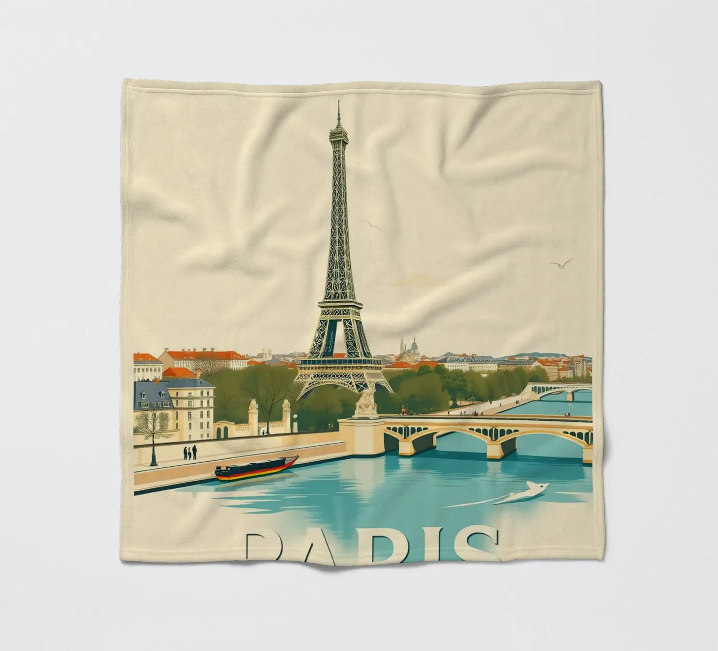 Paris - Eiffel Reflection fleece blanket by HicksShop