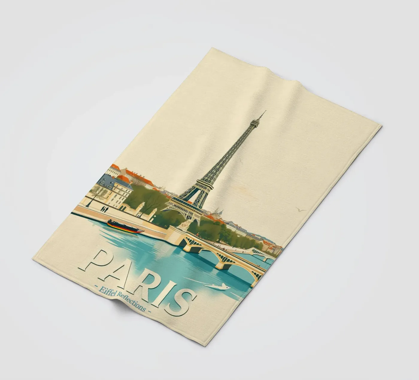 Paris - Eiffel Reflection fleece blanket by HicksShop