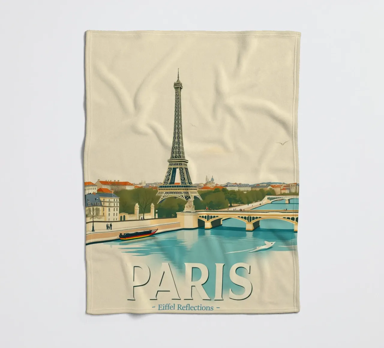 Parigi - Riflesso Eiffel coperta in pile da HicksShop