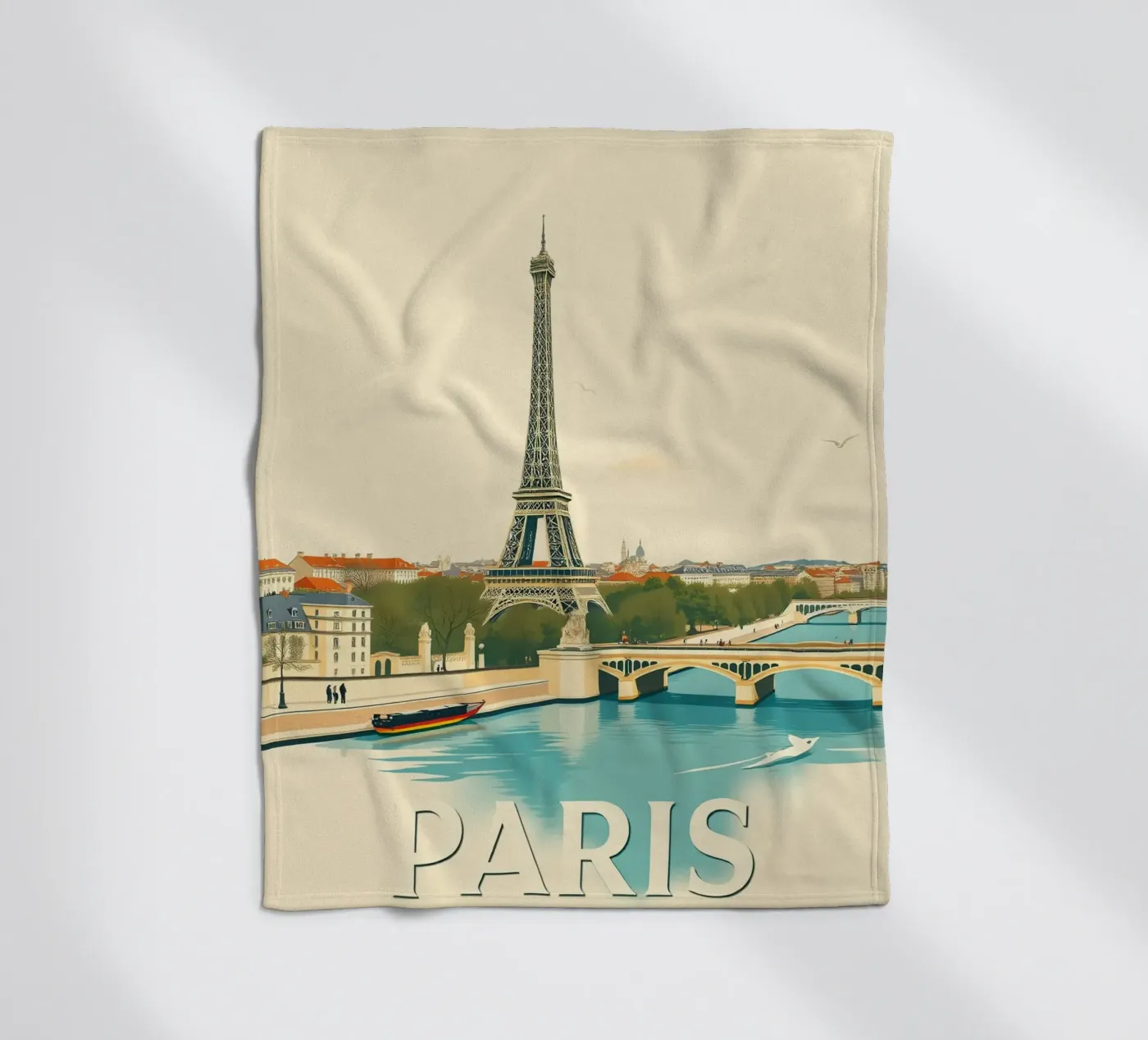 Parijs - Eiffel Reflectie fleecedeken van HicksShop