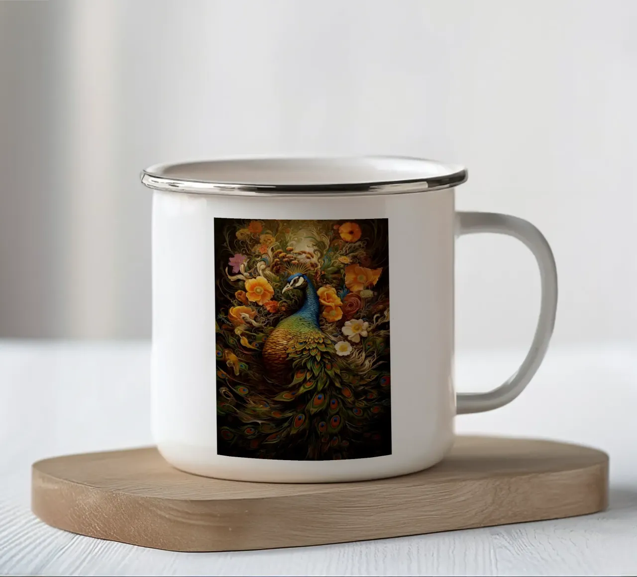 Pavone tazza in smalto da Imagine