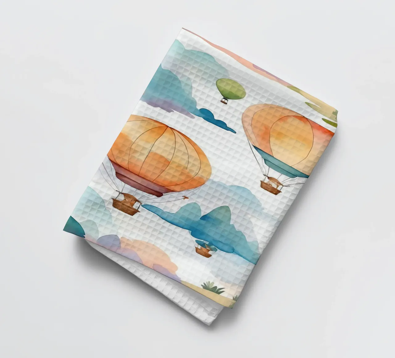 Mongolfiere che salgono su montagne ondulate canovaccio da cucina da DesignDoodle