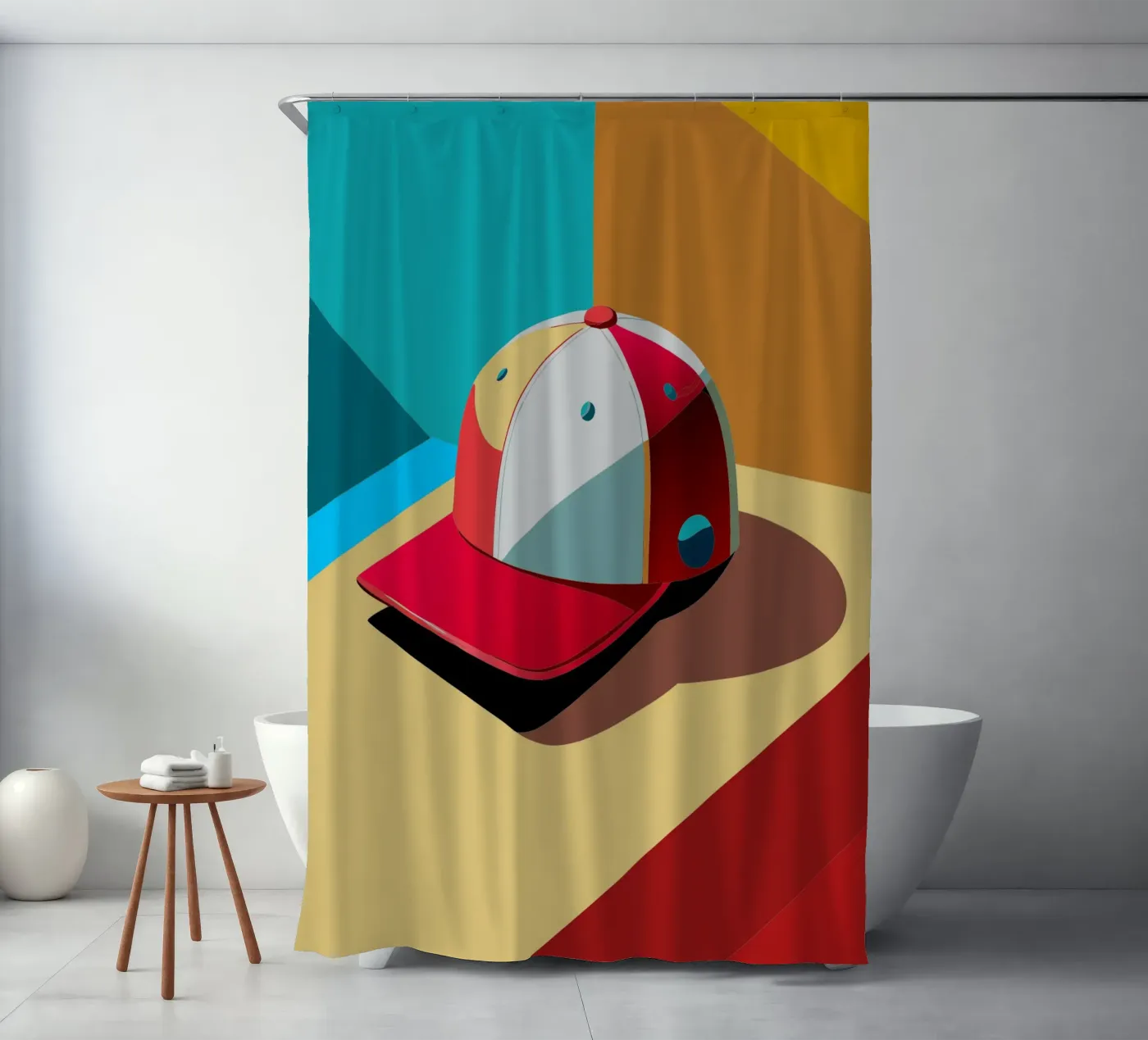 cap vector douchegordijn van zaidza