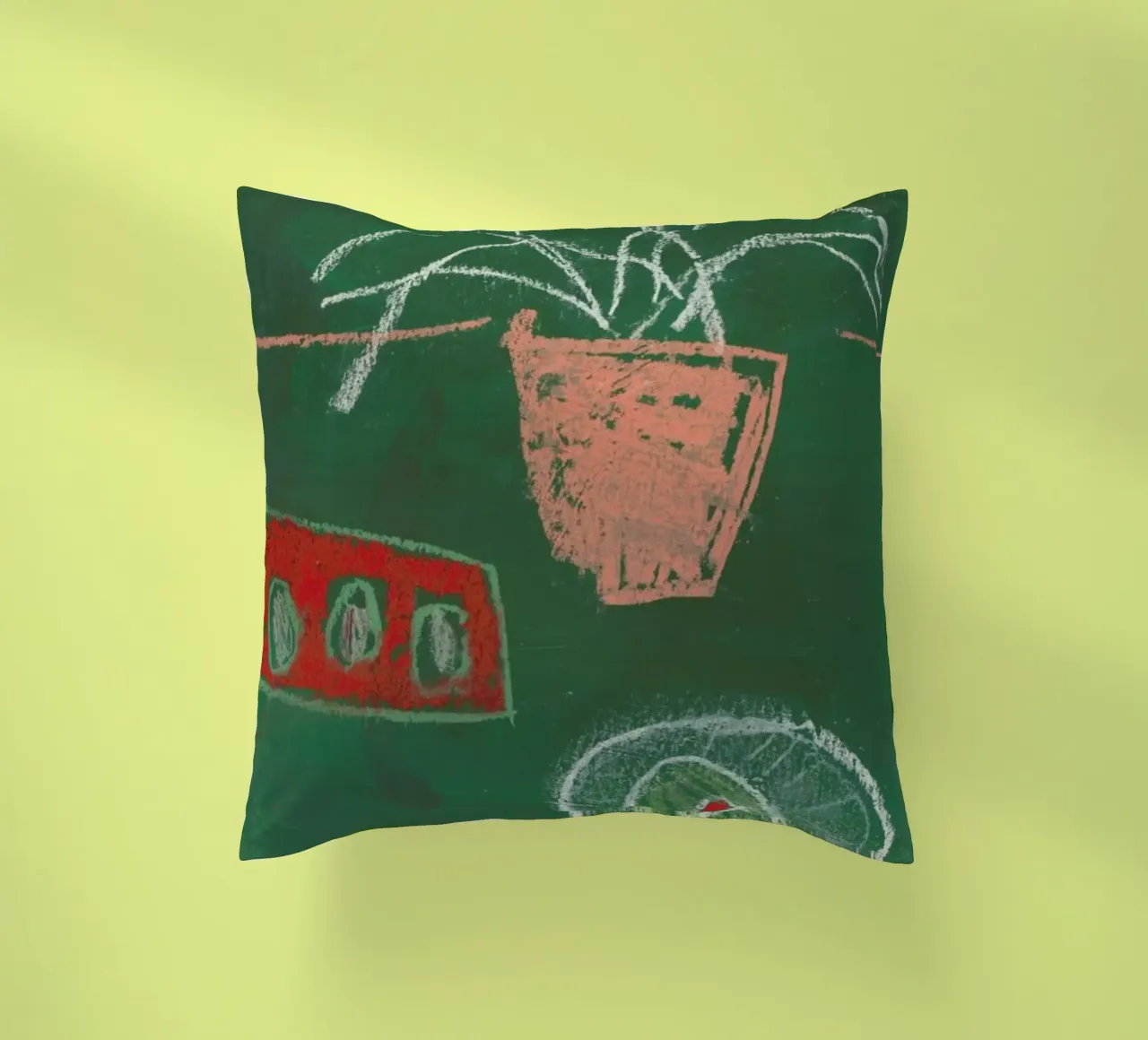 An Avocado And Three Eggs cuscino da Sonia Brittain