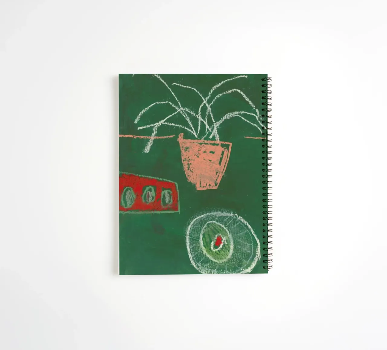 An Avocado And Three Eggs spiral notebook by Sonia Brittain