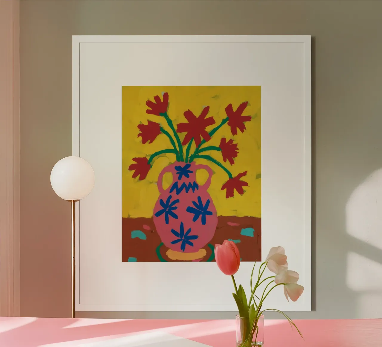 Vaso a fantasia Papavero poster con telaio in alluminio da Tiga Bersama