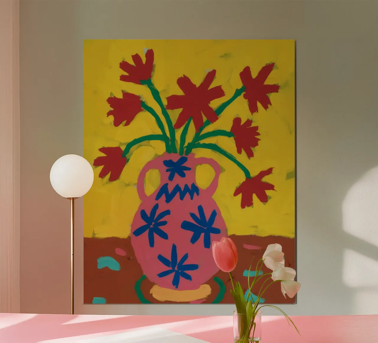 Vaso a fantasia Papavero poster con telaio in alluminio da Tiga Bersama
