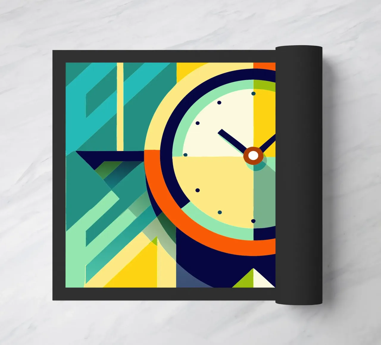 clock vector doormat by zaidza