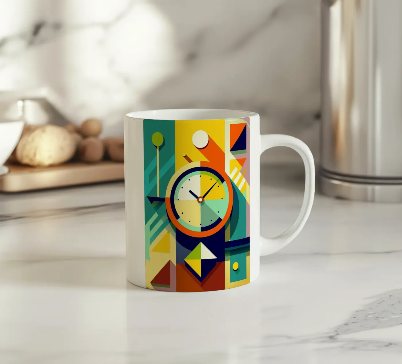 clock vector ceramic mug by zaidza