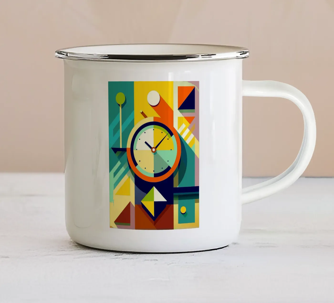 clock vector emaille mok van zaidza