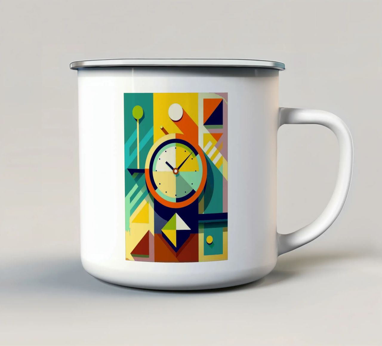vettore orologio tazza in smalto da zaidza
