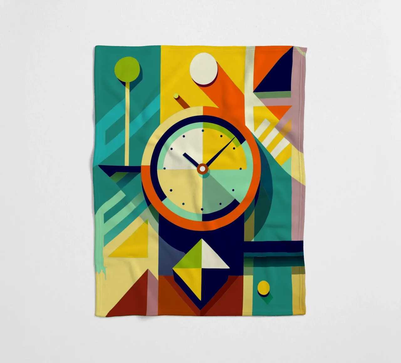clock vector fleece blanket by zaidza