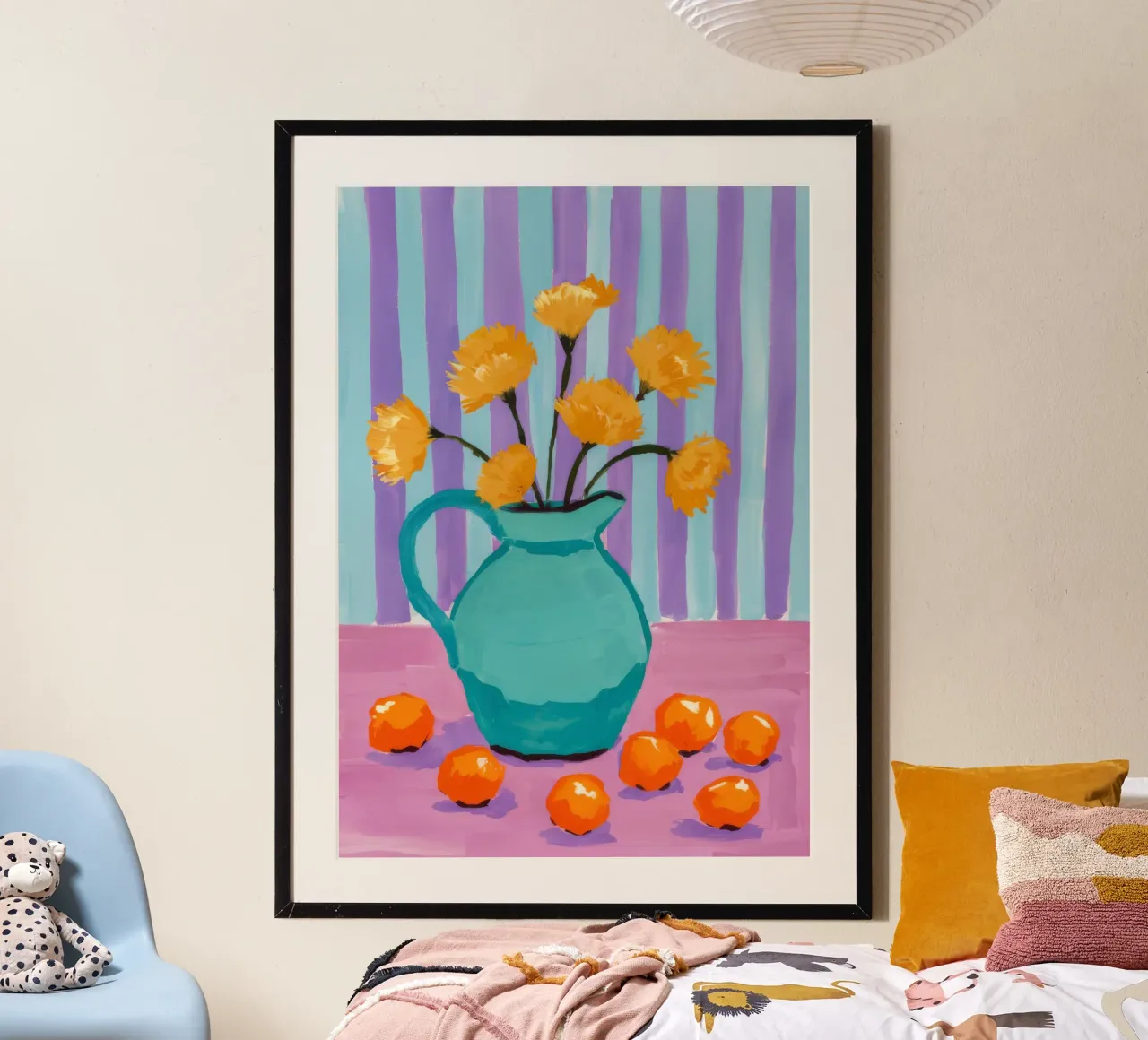 Calendula Sogno di mandarino poster con telaio in alluminio da Tiga Bersama