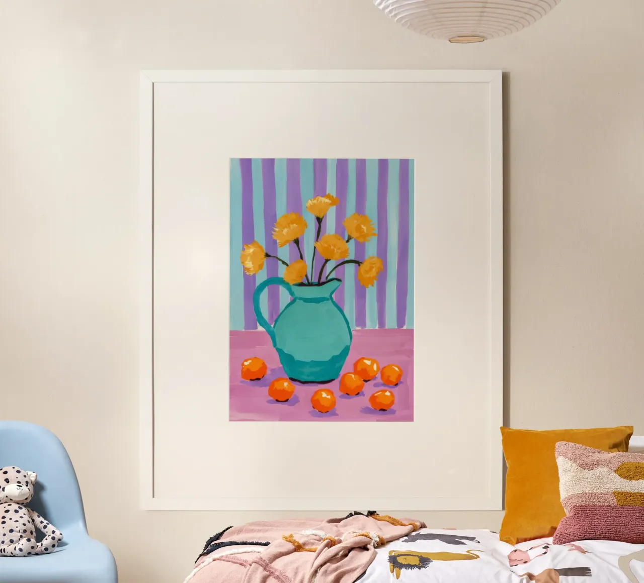 Calendula Sogno di mandarino poster con telaio in alluminio da Tiga Bersama