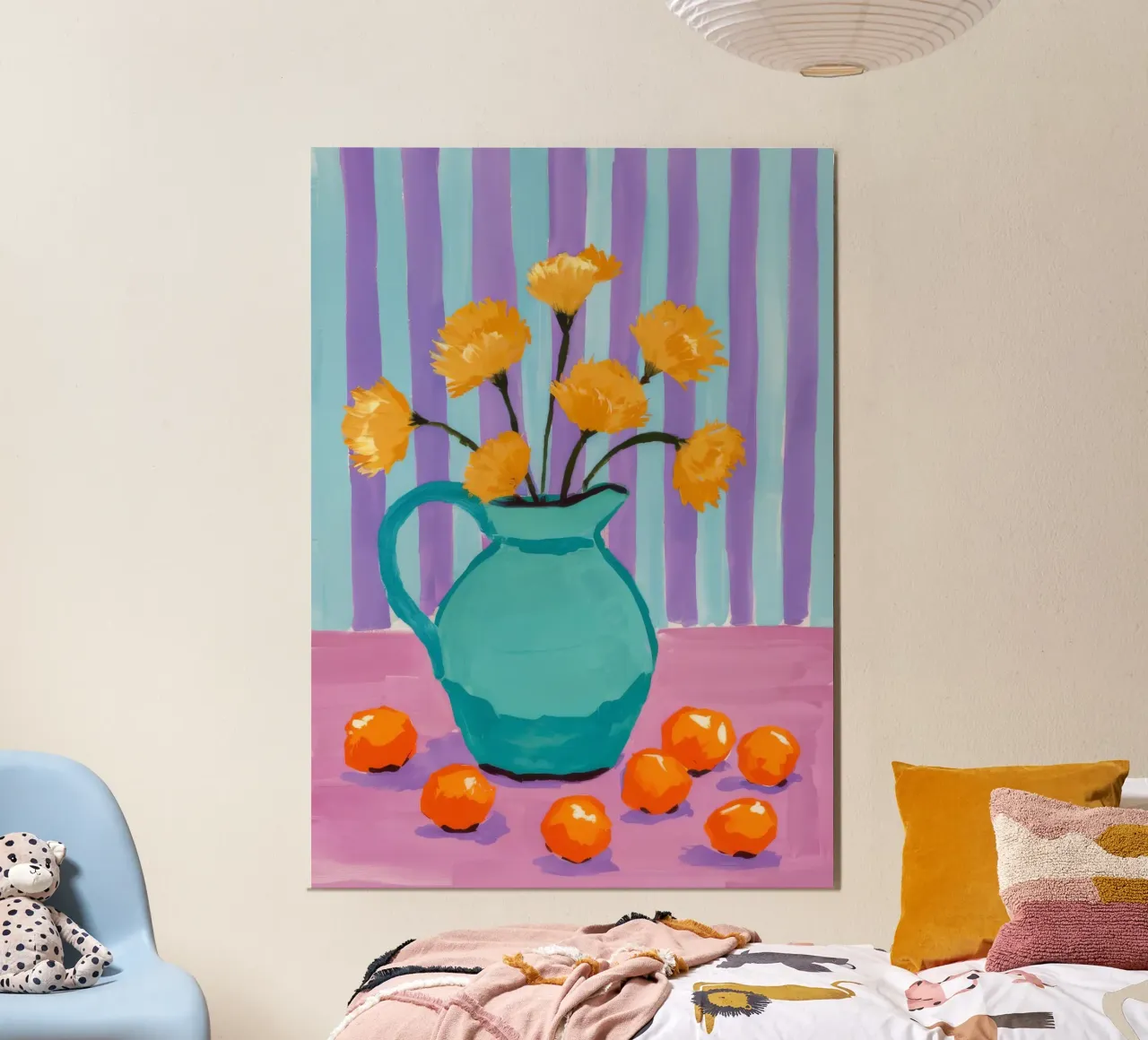 Calendula Sogno di mandarino poster con telaio in alluminio da Tiga Bersama