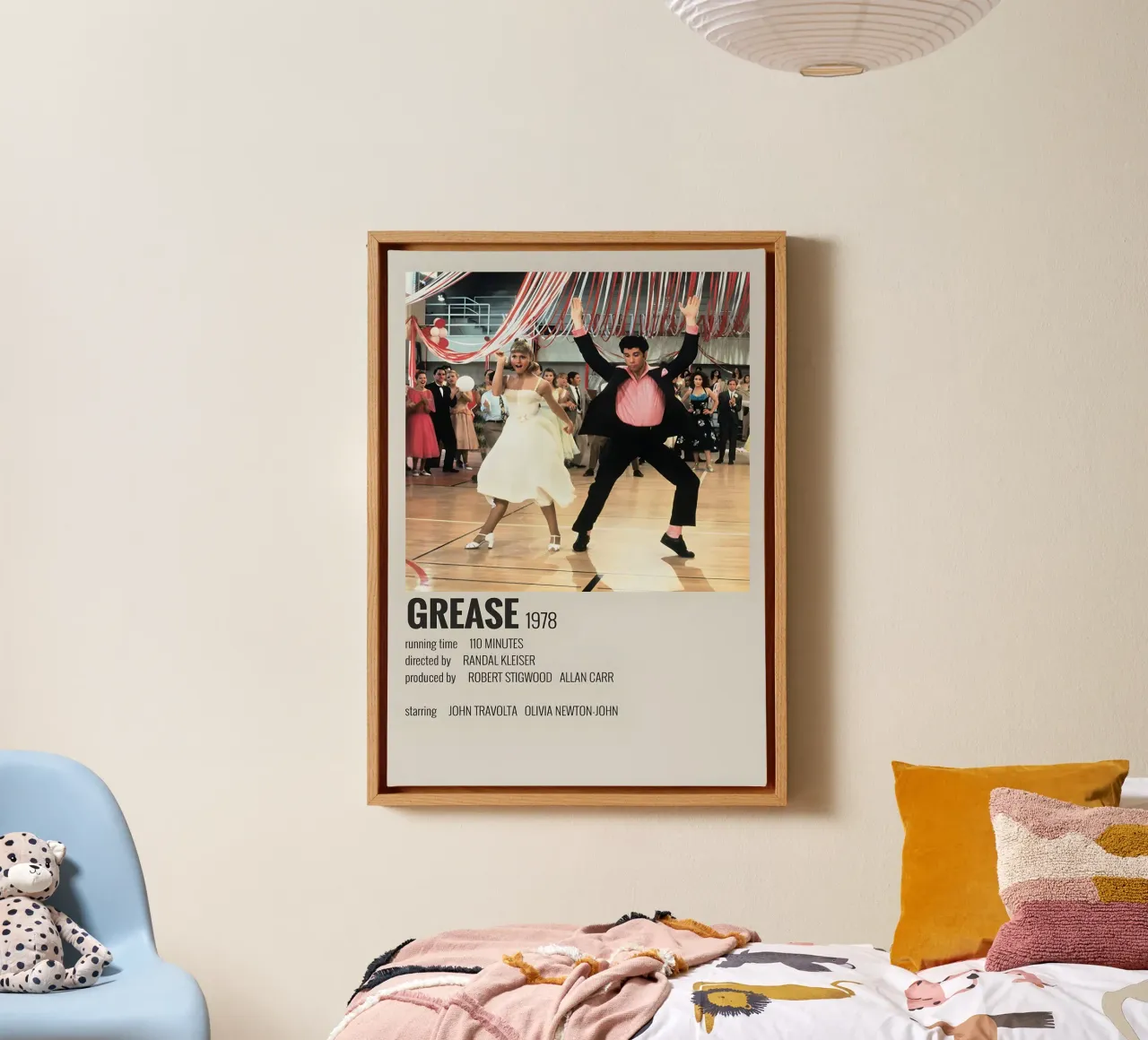 GREASE 1978 canvas met Baklijst van MVFminimalist